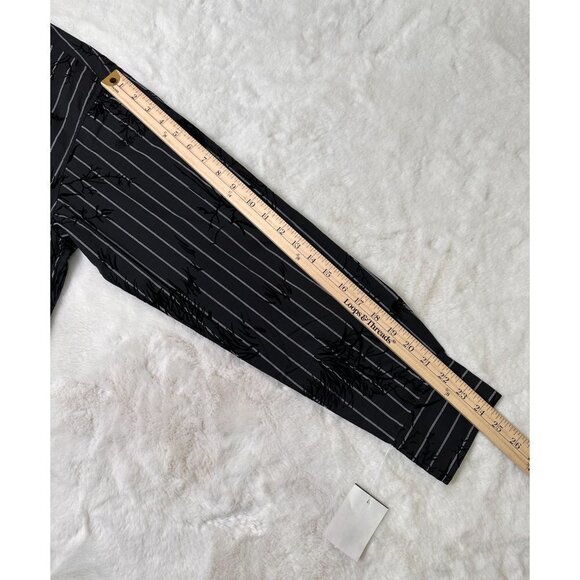 NWT Eighty Eight Men's Black Striped Button-Up Shirt with Design, Size Medium - Picture 15 of 15